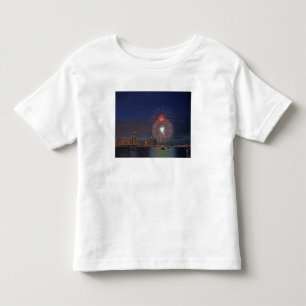 米国、イリノイ、シカゴの7月4日の花火 トドラーTシャツ