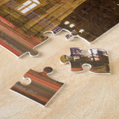 米国、イリノイ、シカゴ、ウォータータワーがライトアップ ジグソーパズル (側面)