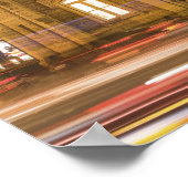 米国、イリノイ、シカゴ、ウォータータワーがライトアップ ポスター (角)