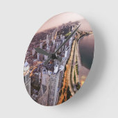 米国、イリノイ、シカゴ、湖の空中写真 ラウンド壁時計 (傾斜)