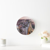 米国、イリノイ、シカゴ、湖の空中写真 ラウンド壁時計 (ホーム)