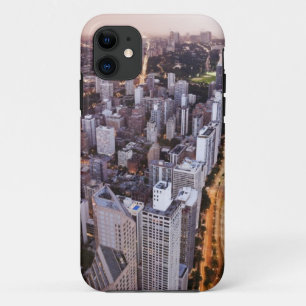 米国、イリノイ、シカゴ、湖の空中写真 iPhone 11 ケース