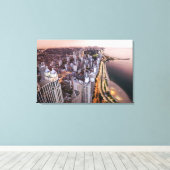 米国、イリノイ、シカゴ、湖の空中表示 キャンバスプリント (インサイチュ (ウッドフロア))