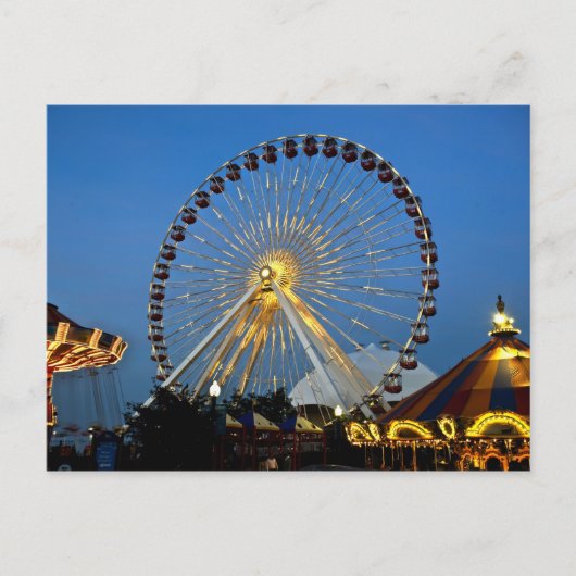 米国、イリノイ、シカゴ、都市景観、ライト ポストカード (正面)