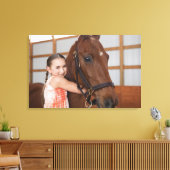 米国、イリノイ、メタモラ、笑顔のポートレート キャンバスプリント (インサイチュ (リビング))