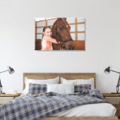 米国、イリノイ、メタモラ、笑顔のポートレート キャンバスプリント (インサイチュ (寝室))