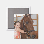 米国、イリノイ、メタモラ、笑顔のポートレート マグネット (正面/裏面)