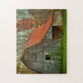 米国、インディアナ。 田園景色、つる植物で覆われた納屋 ジグソーパズル (縦)