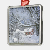 米国、オレゴン、Clackamas郡。 新しい雪 メタルオーナメント (左)