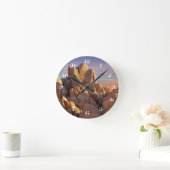 米国、カリフォルニアのジョシュアツリーの国立公園 ラウンド壁時計 (ホーム)