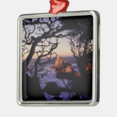 米国、カリフォルニアのポイントロボスのヌマスギ メタルオーナメント (左)