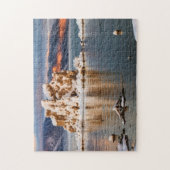 米国、カリフォルニアのモノラル湖の日の出 ジグソーパズル (縦)