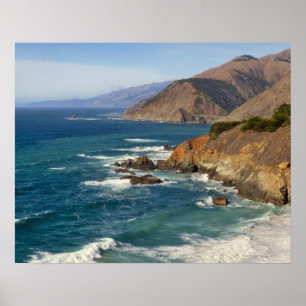 米国、カリフォルニアのSurの大きい海岸線 ポスター