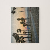 米国、カリフォルニア、サンタ・モニカ・ピア日没 ジグソーパズル (縦)