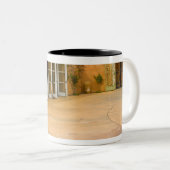 米国、カリフォルニア、ソノマバレー、パティオアットビアンサ ツートーンマグカップ (正面右)