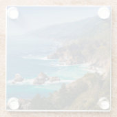 米国、カリフォルニア。ビッグサー・カリフォルニア海岸 ガラスコースター (裏面)