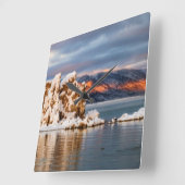 米国、カリフォルニア、モノレイクでの日の出 スクエア壁時計 (傾斜)