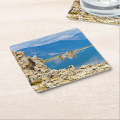 米国、カリフォルニア、モノレイクサウストゥファ保護区 スクエアペーパーコースター (アングル)