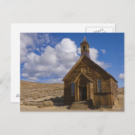 米国、カリフォルニア、Bodieの砂漠の古い教会 ポストカード (正面/裏面)