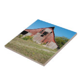 米国、カンザスの古く赤い納屋 タイル (側面)