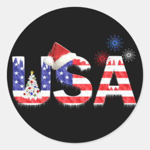 米国 – クリスマス ラウンドシール