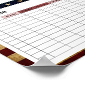 米国/グランギド国旗の時刻表 ポスター (角)