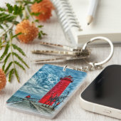 米国、グランドヘブン、ミシガン、灯台 キーホルダー (正面右)