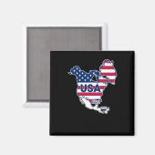 米国=グリーンランド+カナダ+湾+運河 マグネット (正面/裏面)