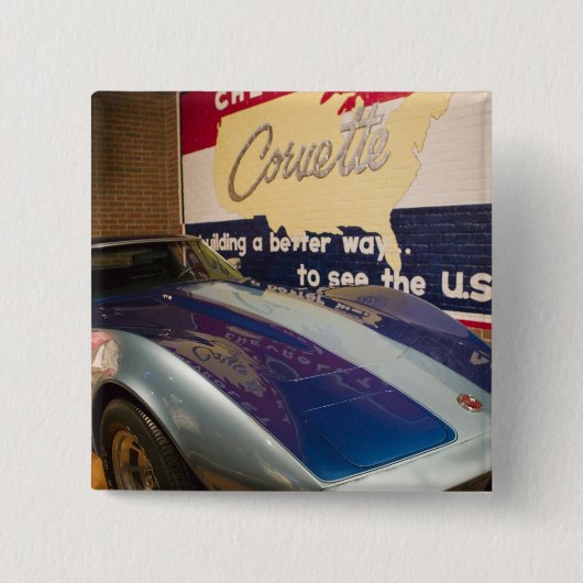 米国、ケンタッキー、ボーリング・グリーン: 国民のコルベット2 缶バッジ (正面)