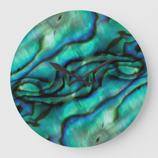 米国、コロラド州、ラファイエット。 アワビの貝のモンタージュ ラージ壁時計 (正面)