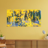 米国、コロラド州。明るい黄色の《植物》アスペンインロッキー2 キャンバスプリント (インサイチュ (リビング))