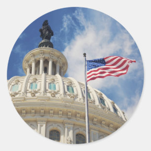 米国、コロンビア、Washington D.C.の国会議事堂の建物 ラウンドシール