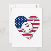 "米国" サッカーチームFutbol de Estados Unidos 2014 ポストカード (正面/裏面)