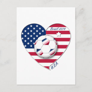 "米国" サッカーチームFutbol de Estados Unidos 2014 ポストカード