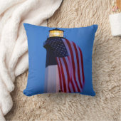 米国、ジョージアのTybeeの島、2つを飛ばす旗 クッション (ブランケット)