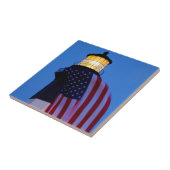 米国、ジョージアのTybeeの島、2つを飛ばす旗 タイル (側面)