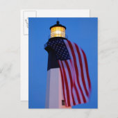 米国、ジョージアのTybeeの島、2つを飛ばす旗 ポストカード (正面/裏面)