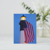 米国、ジョージアのTybeeの島、2つを飛ばす旗 ポストカード (スタンド正面)