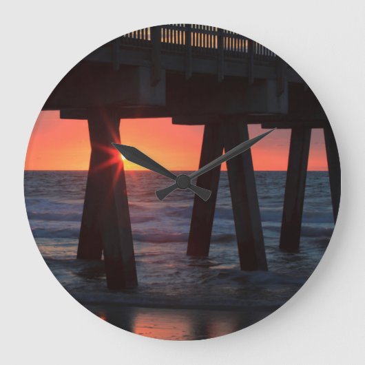 米国、ジョージア、タイビー島、タイビーピア ラージ壁時計 (正面)