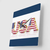 米国 スクエア壁時計 (傾斜)
