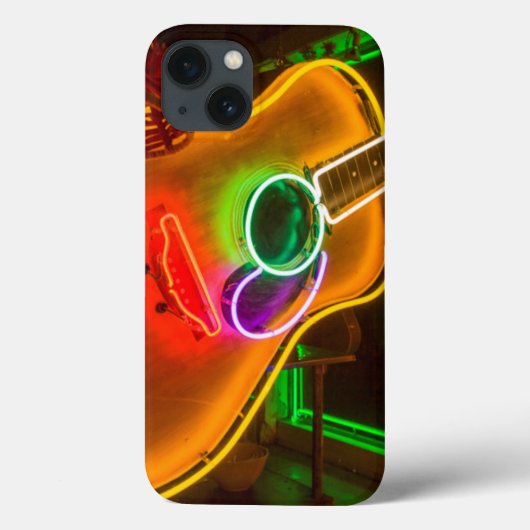 米国、テキサス州、オースティン。 恐喝のネオンギター Case-Mate iPhoneケース (裏面)