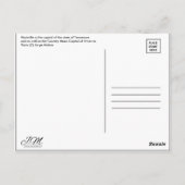 米国，テネシー州，ナッシュビル ポストカード (裏面)