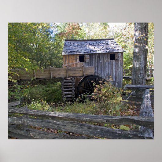 米国 – テネシー。Cades Coveエリアのケーブルミル ポスター (正面)