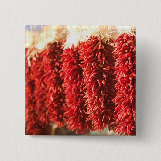 米国、ニューメキシコ、サンタフェ：ダウンタウンサンタフェ3 缶バッジ (正面)