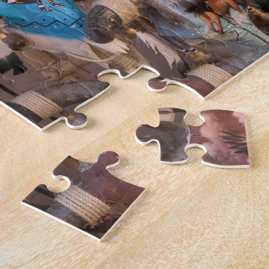 米国、ニューメキシコ、サンタフェ:ダウンタウンサンタフェ ジグソーパズル (側面)