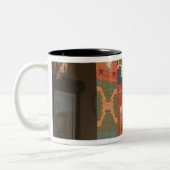 米国、ニューメキシコ、タオス：ナバホラグギャラリーキット ツートーンマグカップ (左)