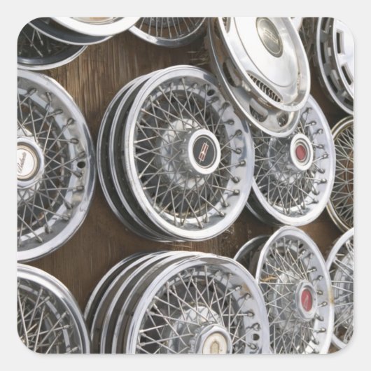 米国,ニューメキシコ,プリウィット:オートハブキャップ/ Rt.66 スクエアシール (正面)