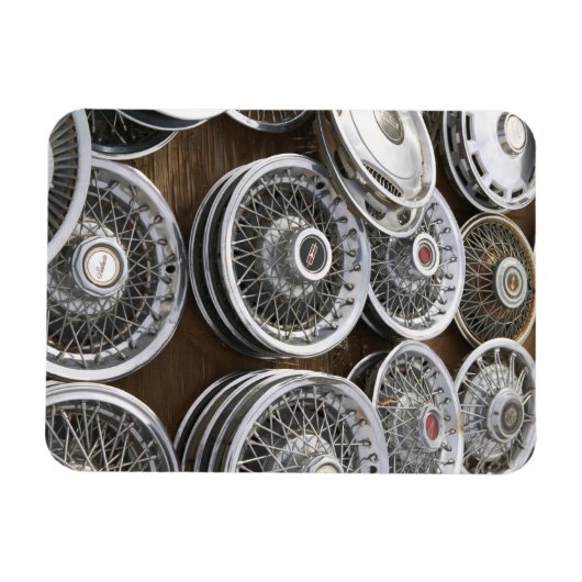 米国,ニューメキシコ,プリウィット:オートハブキャップ/ Rt.66 マグネット (横)