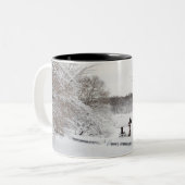 米国、ニューヨークシティ、冬のセントラル・パーク ツートーンマグカップ (正面左)