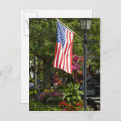 米国、ニューヨーク、レウィストン。アメリカ国旗が付いている ポストカード (正面/裏面)